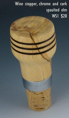 wine stopper cork spaulted elm wood